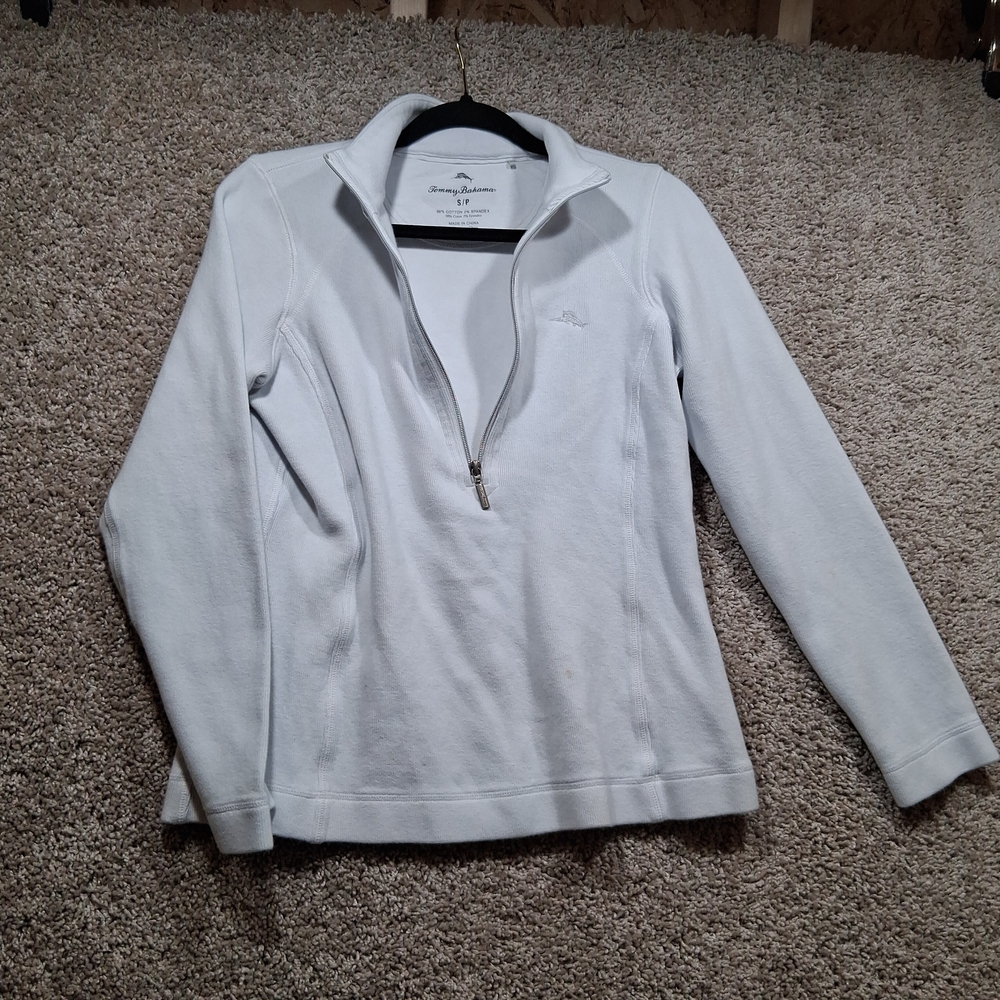 Tommy Bahama‎ Women's White Quarter-Zip Jacket